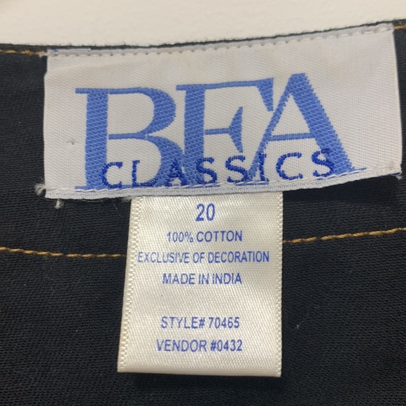 3/$15 💯% cotton Bea classics black size 20 jacket with jewels - Picture 2 of 7